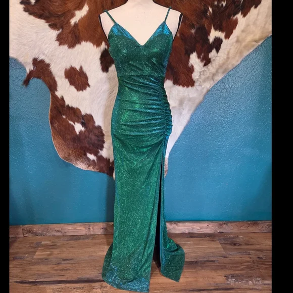 Honey and Rosie Sparkling Green Maxi Dress - Picture 1 of 9